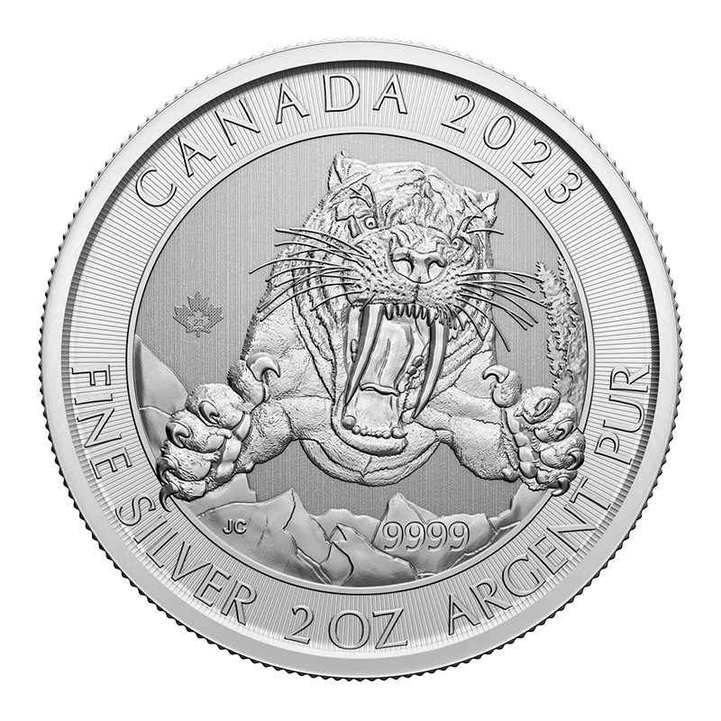 Image for 2 oz Silver Smilodon Sabre-tooth Cat (2023) from TD Precious Metals